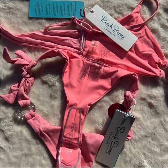 Beach Bunny Pink Glitter Front Ring Bikini Set - Picture 8 of 11